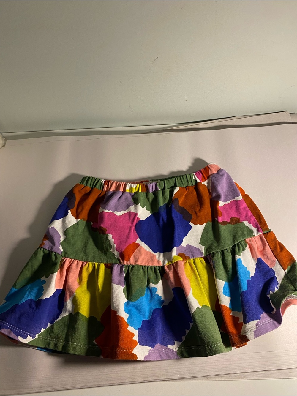 Mini Boden Multicolor Abstract Circle Skirt with Green, Blue & Pink